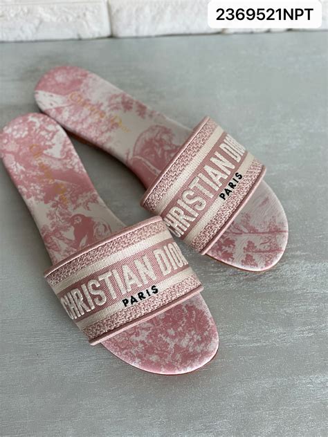 dior pink thongs|christian Dior slides pink.